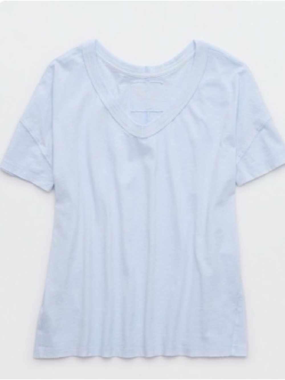 Light Blue Aerie Oversized V-Neck Boyfriend T-Shirt